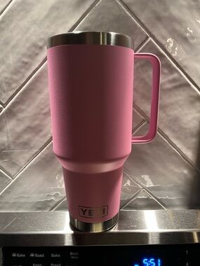 Yeti Pink Insulated Rambler Mug with Handle